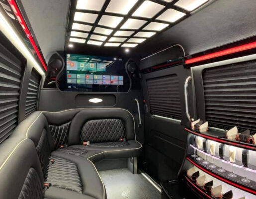 LimoBusNow! - 12 Passenger Mercedes-Benz Sprinter Party Bus - Interior